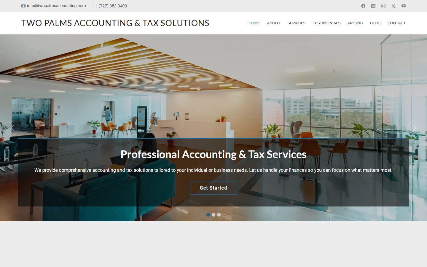Two Palms Accounting home page