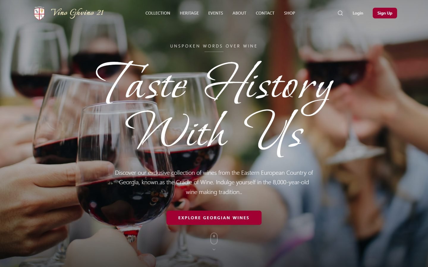 Vino Ghvino 21 home page